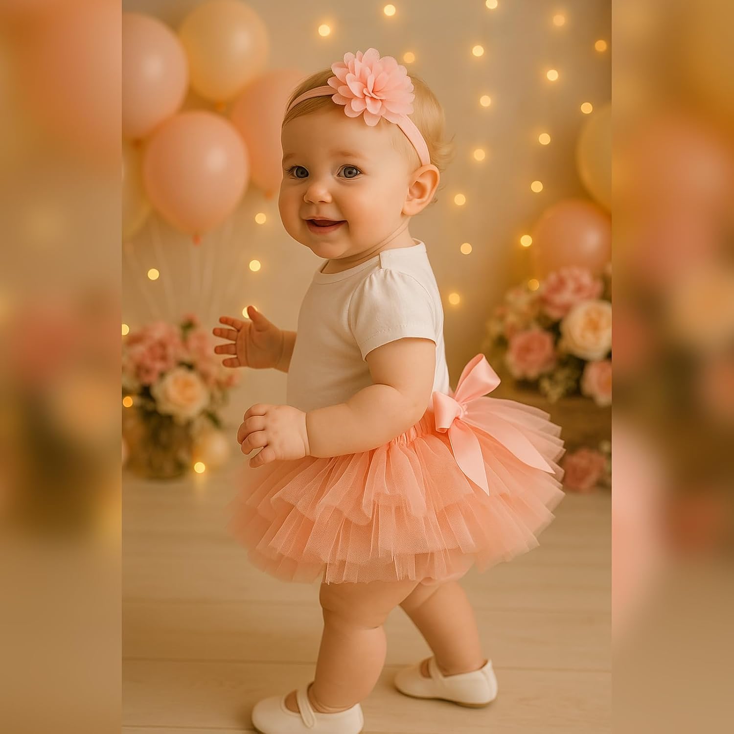 Detalle de HOOLCHEAN Tutu Skirt with Diaper Cover 4‑Layer
