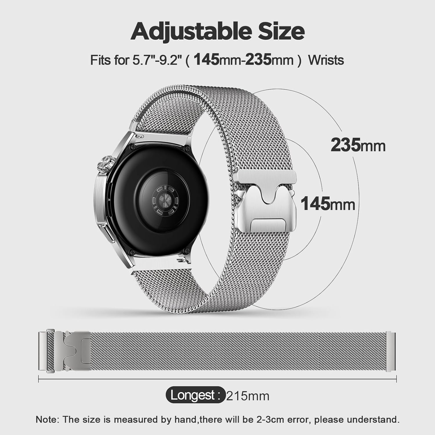 Thumbnail 5 de XMUXI 22mm Magnetic Stainless Steel Watch Straps for Garmin and Huawei – Parachute-Style Mesh Band