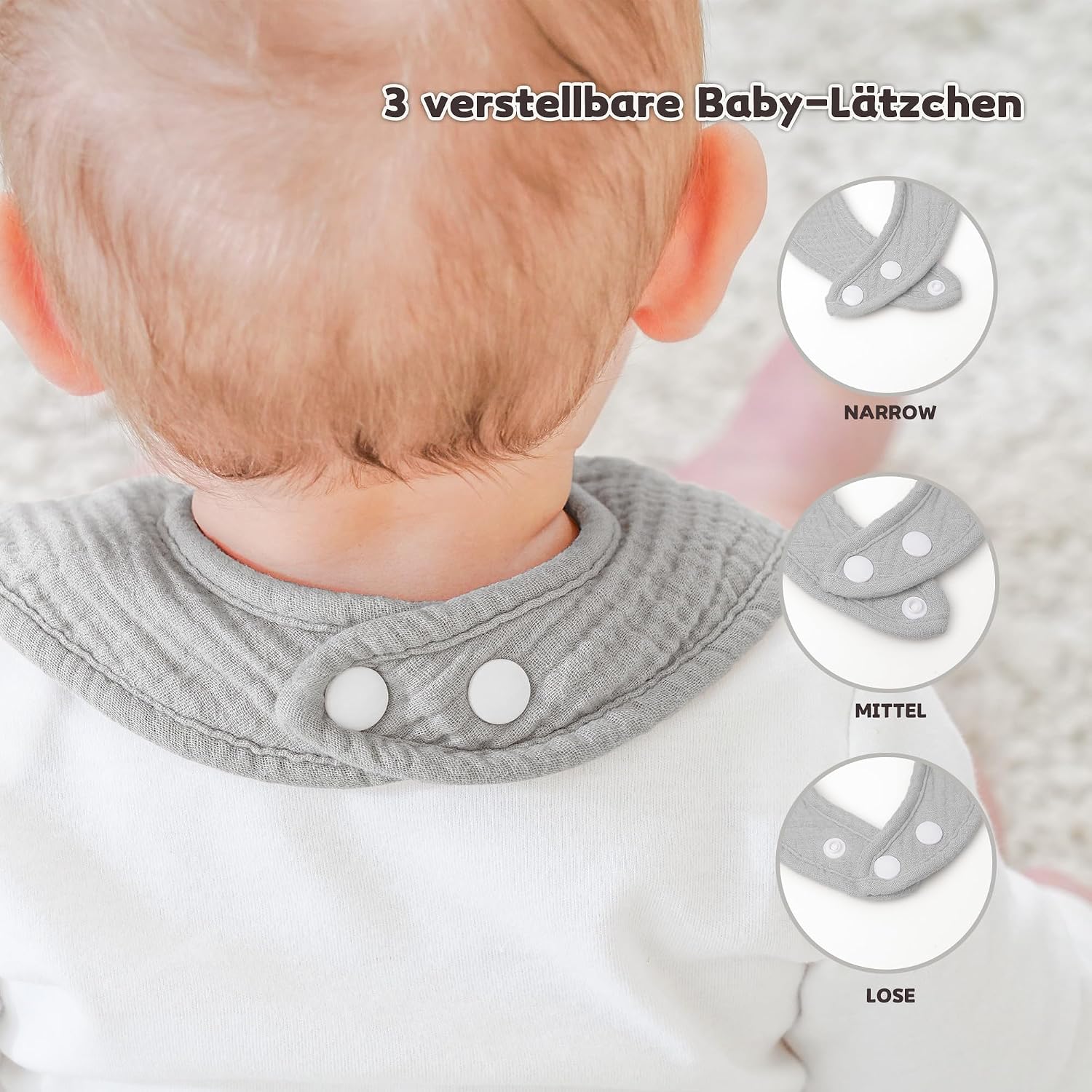 Detalle de Susurration Baby-Lätzchen Musselin 6er Pack