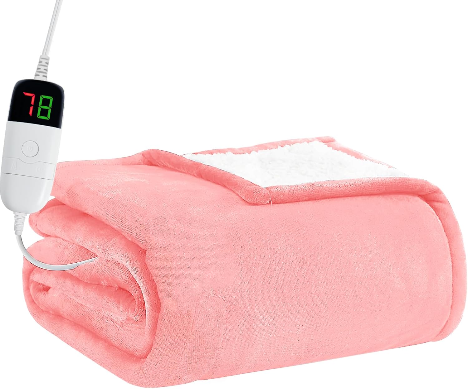 Detalle de BOMOVA Heated Electric Blanket, Full Size 72" x 84" with 10 Heating Levels and 8-Hour Auto Off