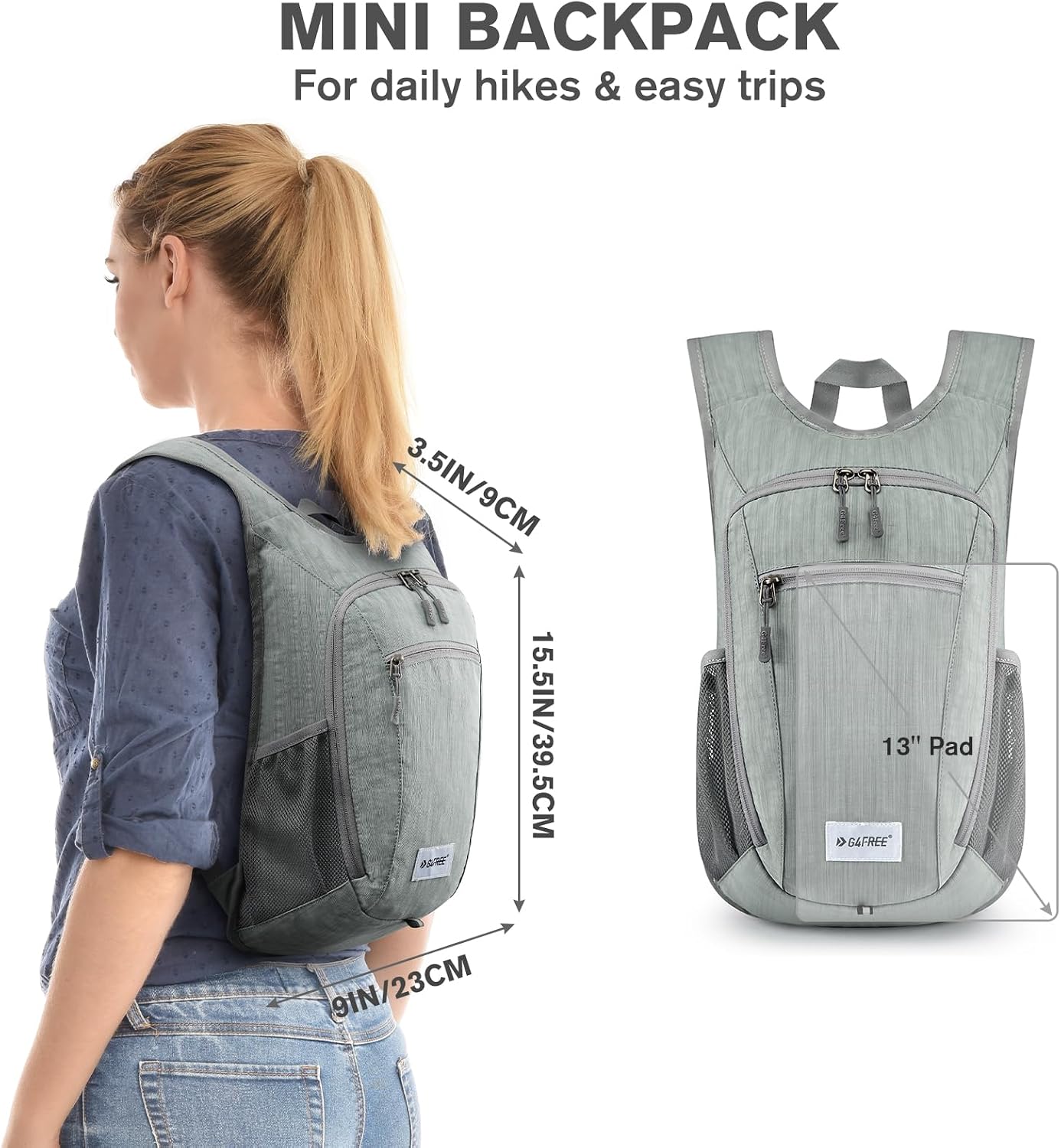 Detalle de G4Free 15L Lightweight Foldable Hiking Backpack