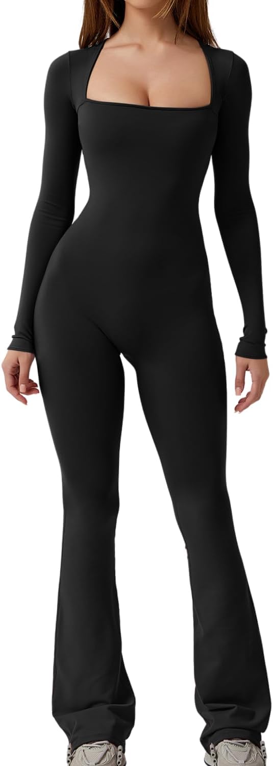 Detalle de QINSEN Jumpsuit Square Neck Wide Leg