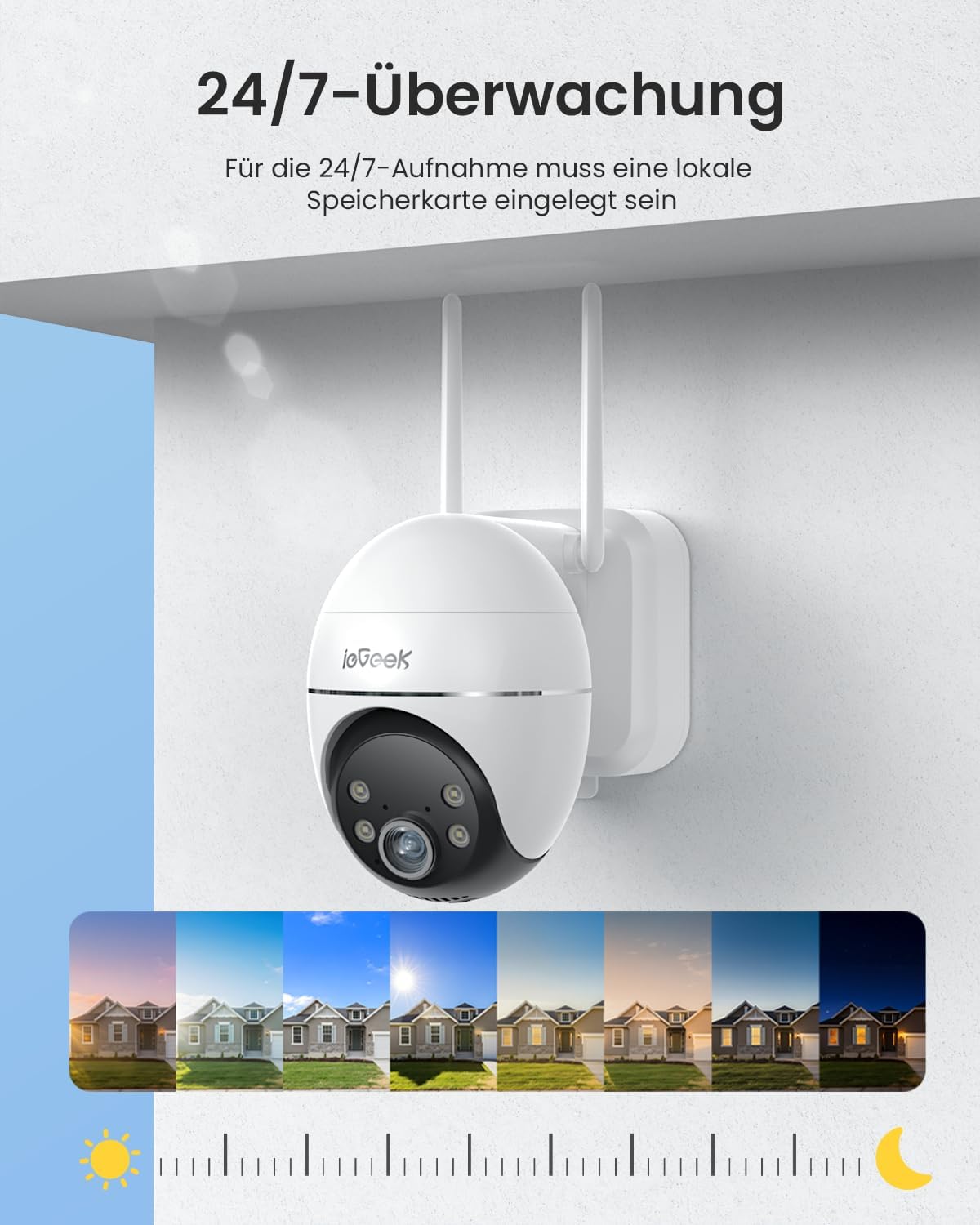 Detalle de ieGeek S7 2K 360° PTZ Überwachungskamera