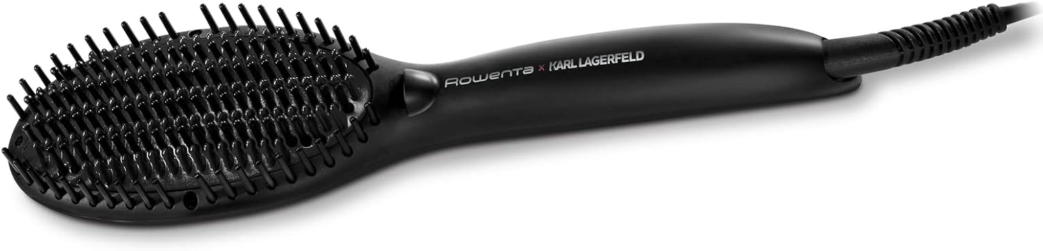 Detalle de Rowenta x Karl Lagerfeld CF582L Powerstraight spazzola riscaldante lisciante in ceramica, per tutti i tipi di capelli
