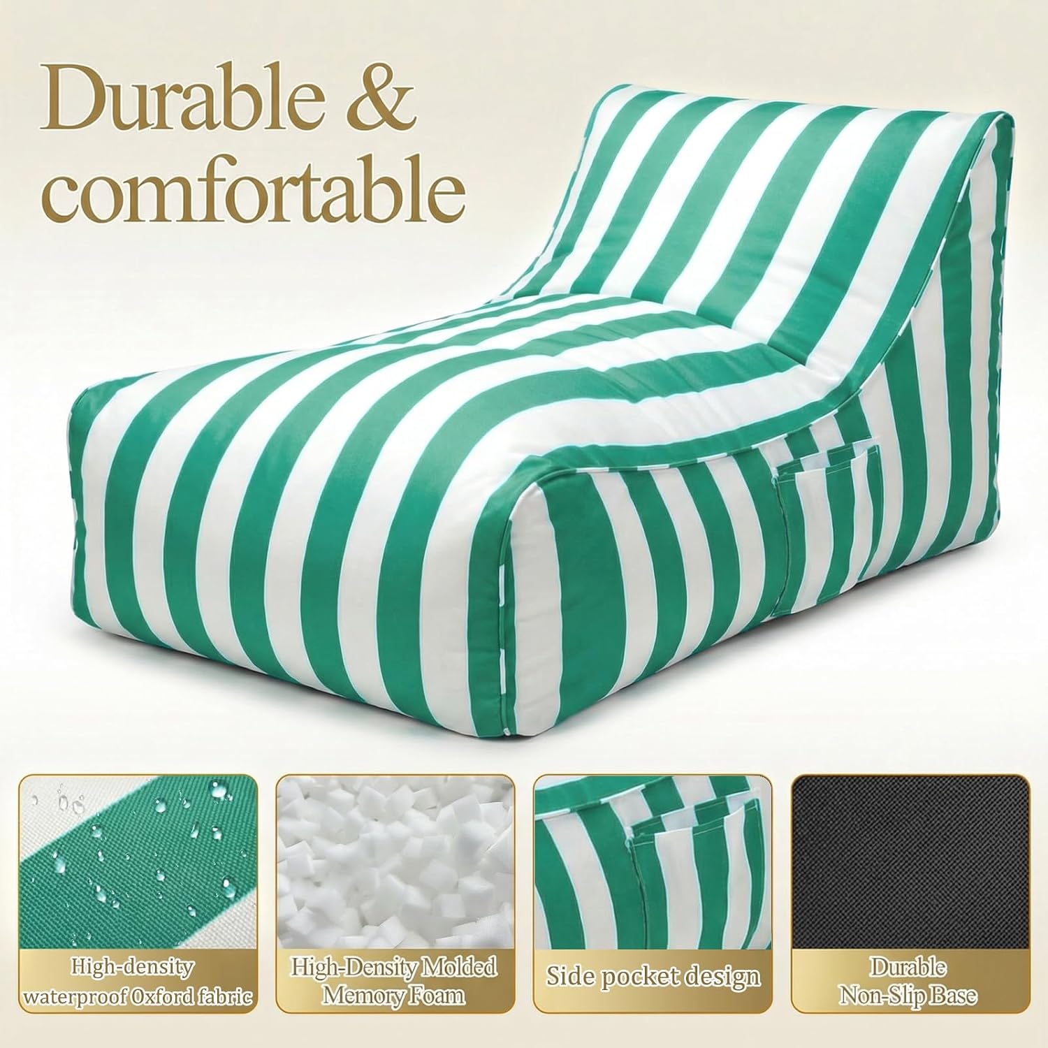 Detalle 1 de LANMOUNTAIN Bean Bag Chair with Memory Foam