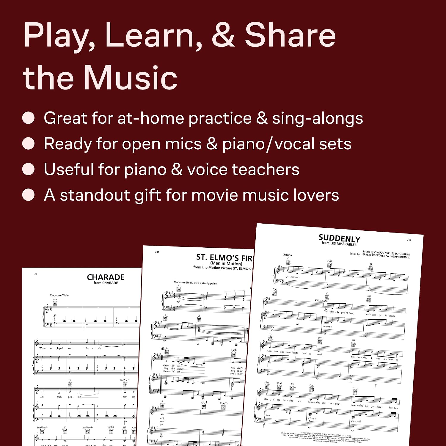Thumbnail 6 de Hal Leonard The Best Movie Soundtrack Songs Ever Piano/Vocal/Guitar Songbook, 70 Themes