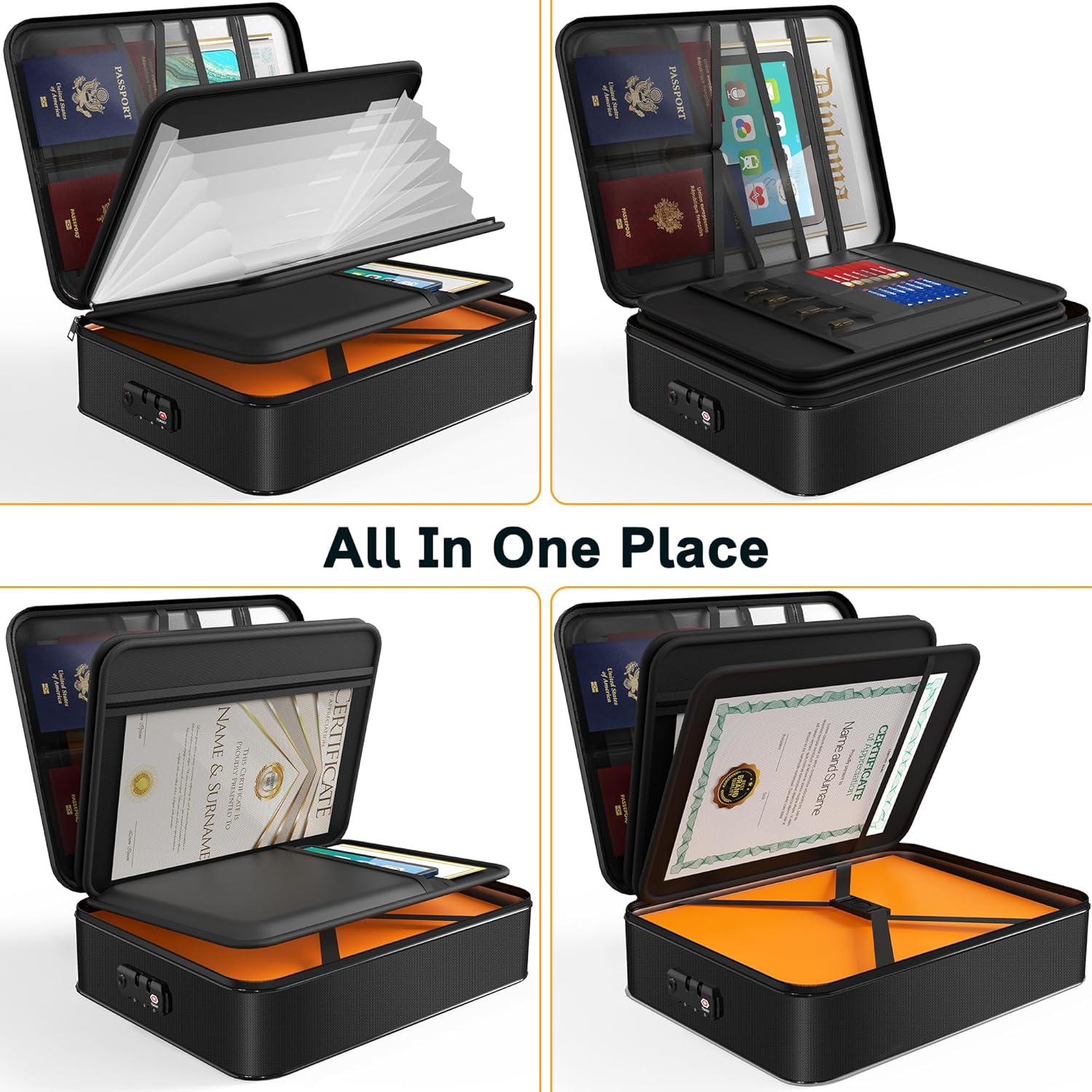 Thumbnail 2 de Noiposi Fireproof Document Box with Heated Insulation up to 5200°F and Digital Lock