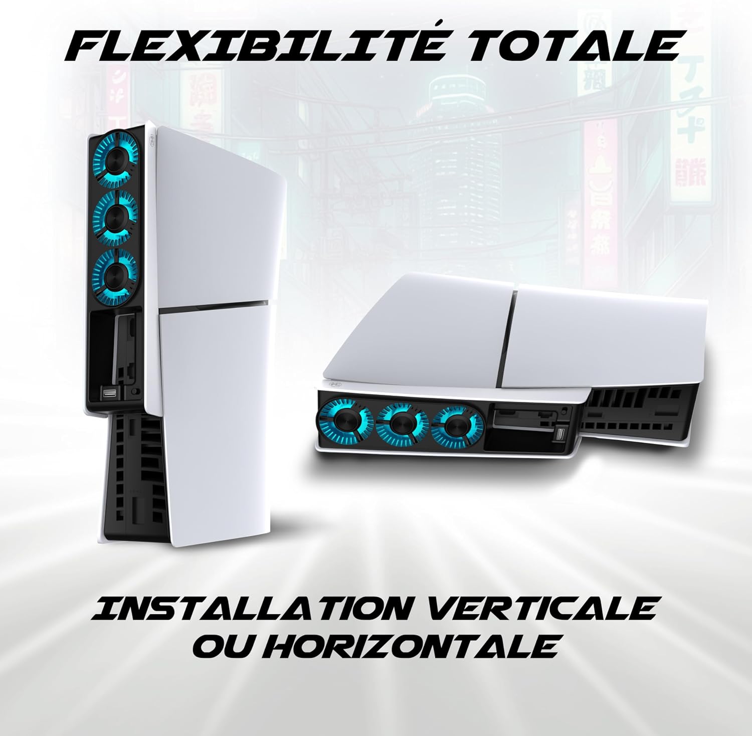 Detalle 1 de AKUMA Cyber W02 ventilateur PS5 Slim 3 ventilateurs