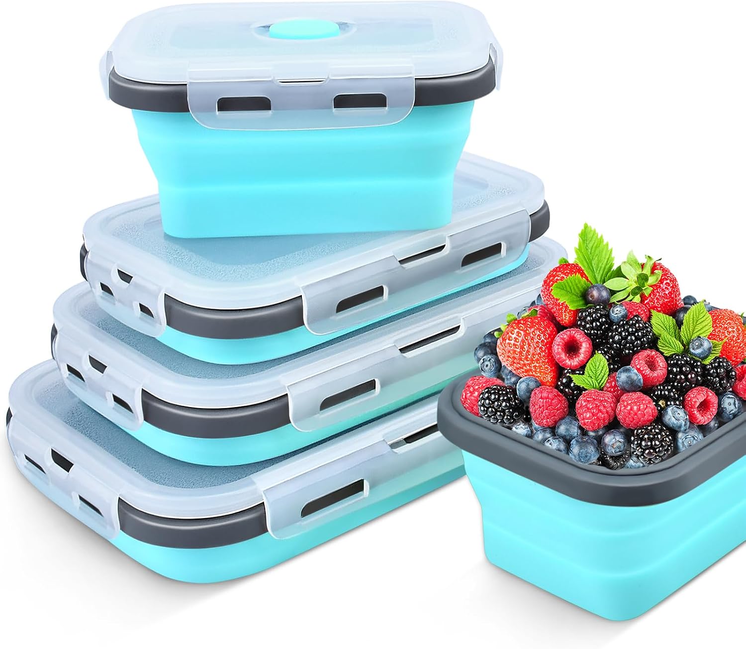 Detalle de Swihorab Collapsible Food Storage Containers, Silicone