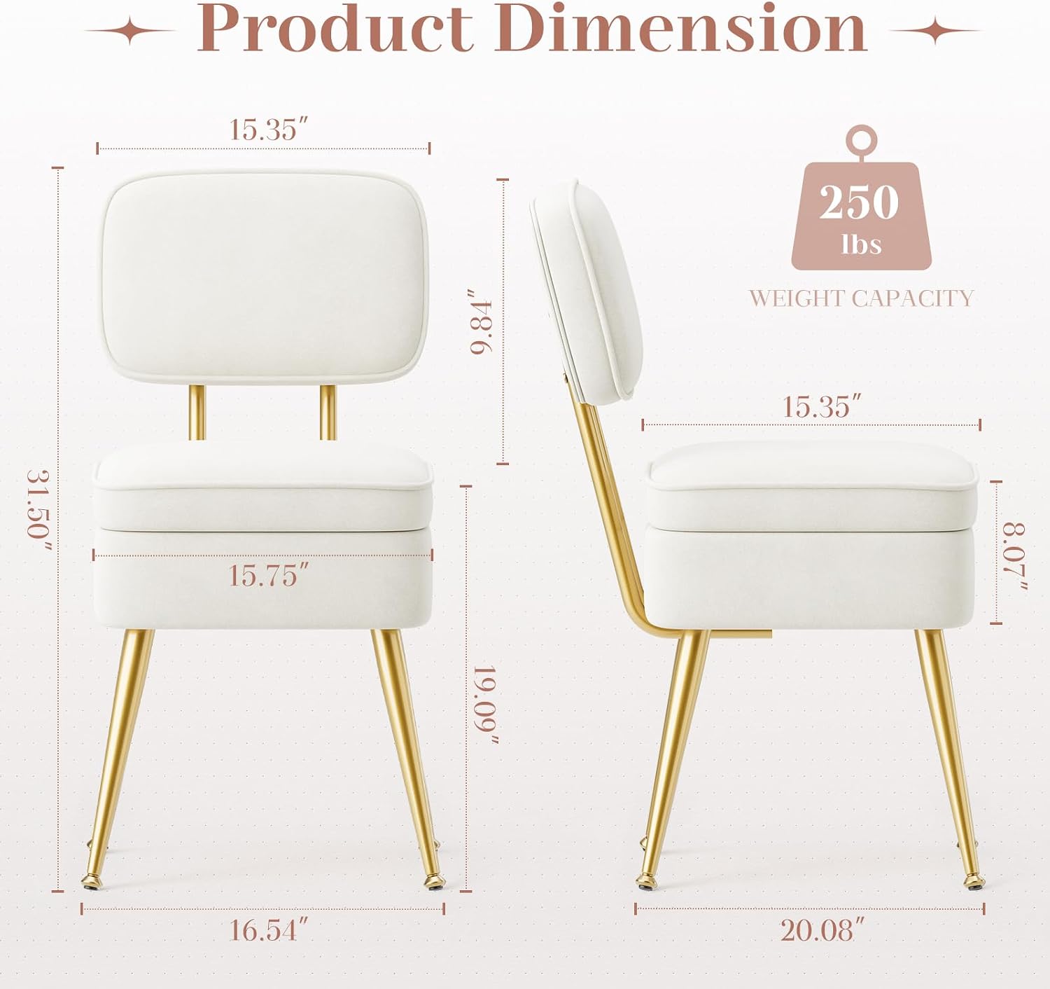 Thumbnail 1 de MALOL Velvet Vanity Chair