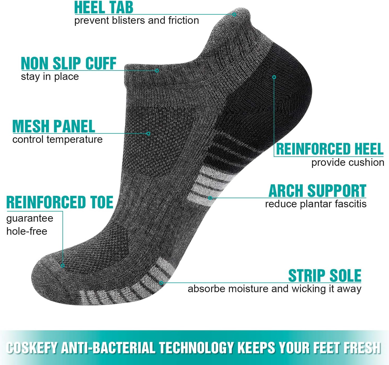 Detalle de Running socks for comfort, 6 pairs