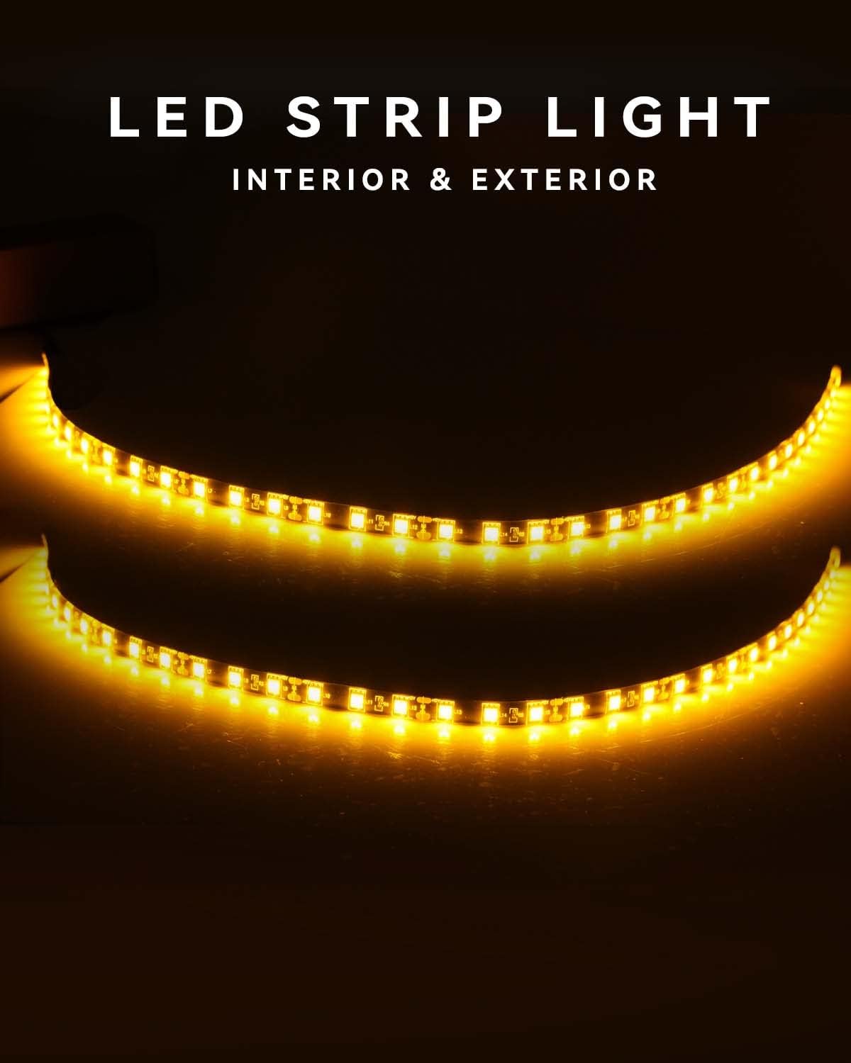 Thumbnail 6 de 4-Pack 12V Amber LED Strip Lights for Car, Motorbike & Marine Underglow (60cm/24")