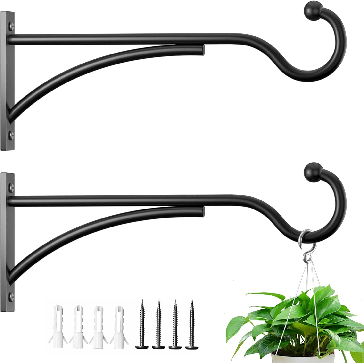Imagen de Saffruff 2 Pack 28cm Hanging Basket Brackets Outdoor for Walls, Fences, and More en OfertitasTOP