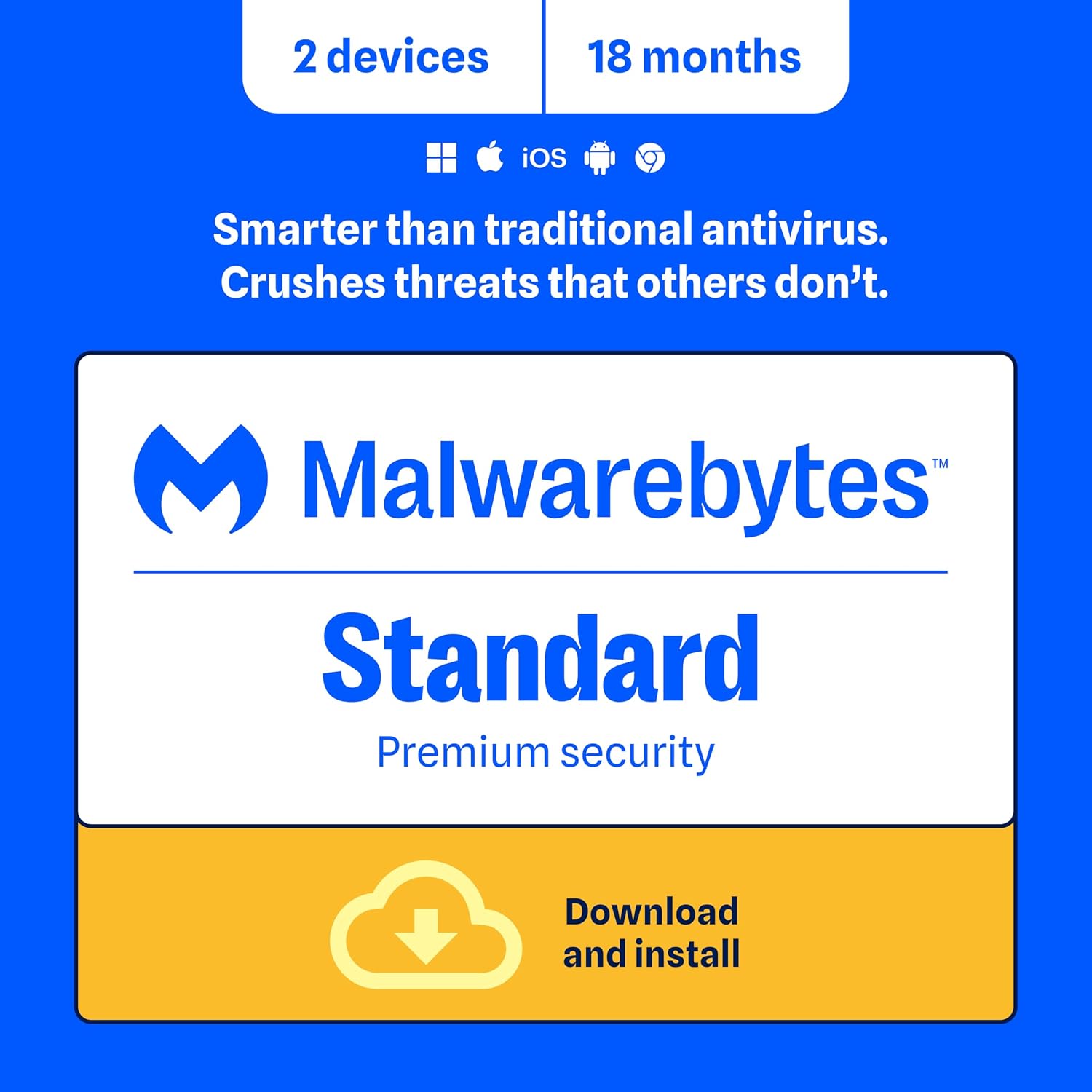 Detalle de Malwarebytes Standard, Premium Security | 18 Months, 2 Devices — Amazon Exclusive