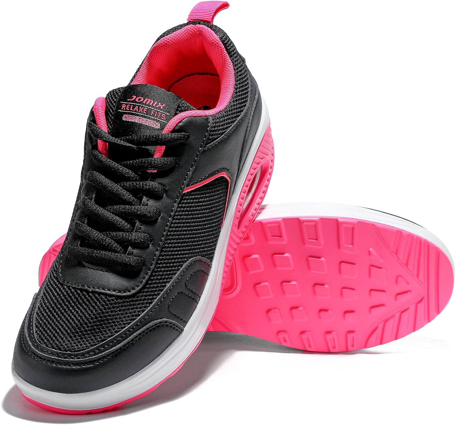 Detalle de JOMIX SD9133 damessneakers met kantelhak, ademend mesh en antislipzool