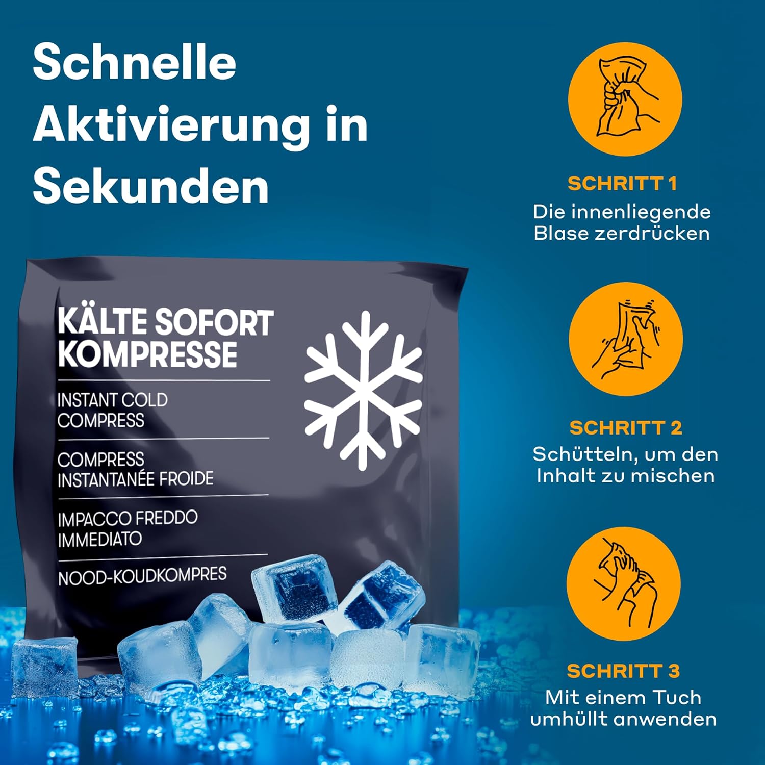 Thumbnail 4 de PURAHELP Einweg Sofort Kühlpads 12×15 cm (10 Stück) – Sofort kühle Linderung bei Verletzungen