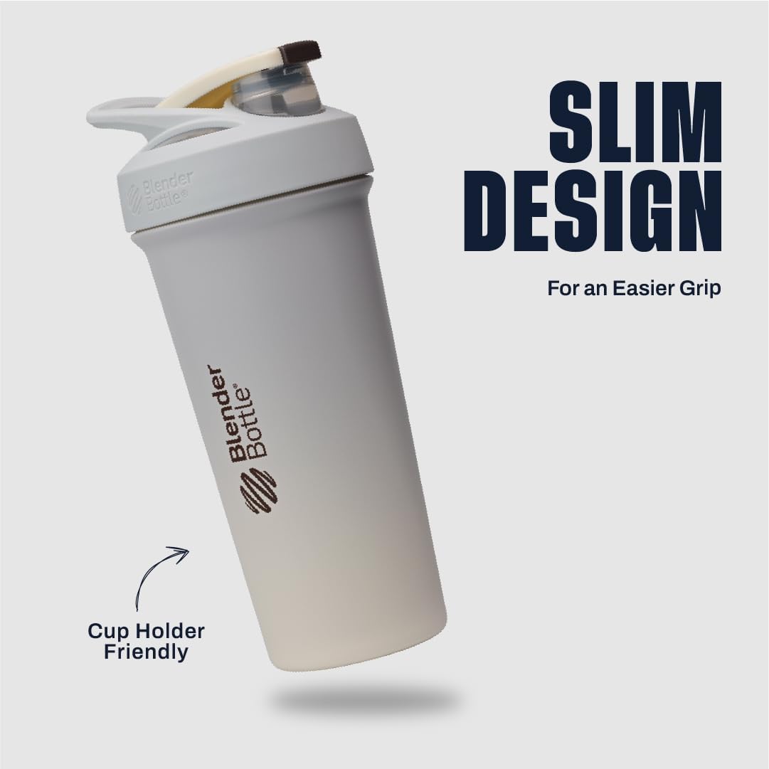 Detalle de BlenderBottle Sport Sleek C08860 ステンレス製シェーカーボトル 25オンス ワイヤー泡立て器付き