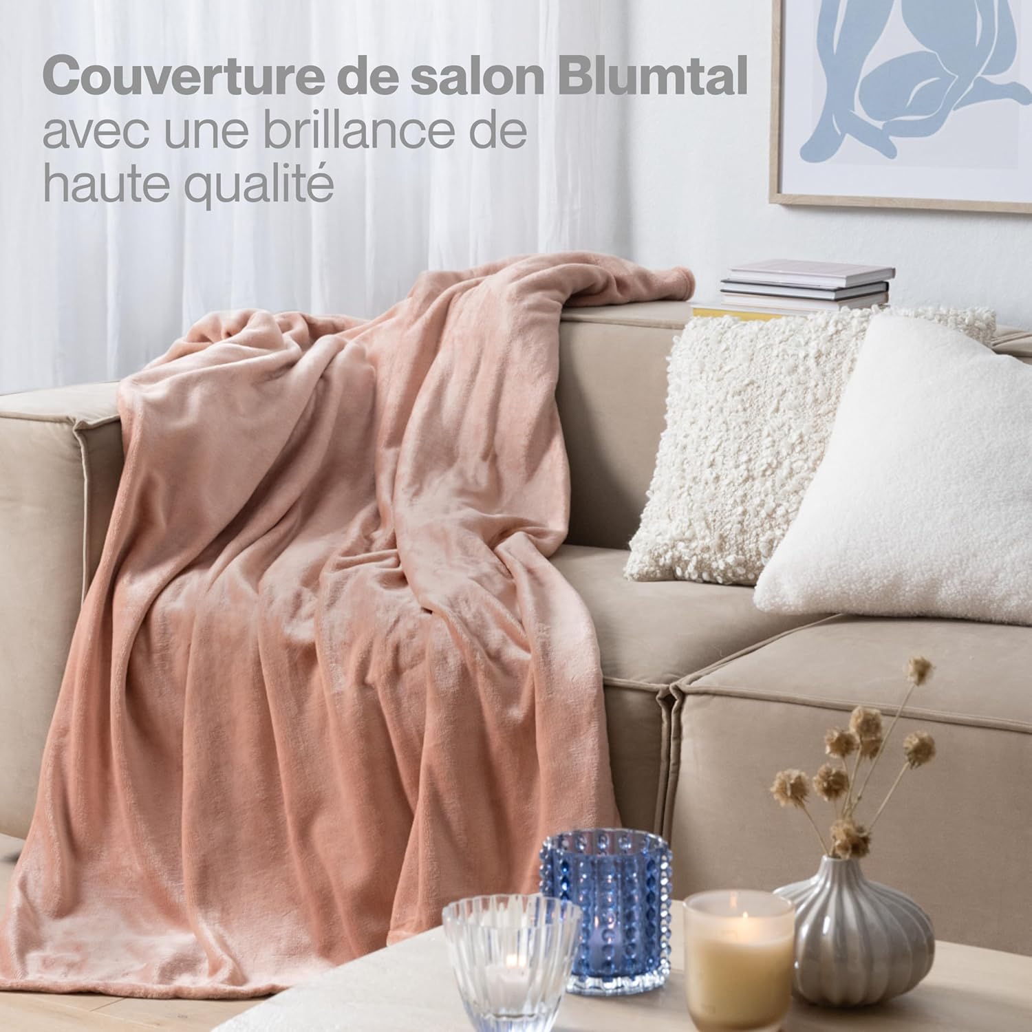 Thumbnail 5 de Blumtal Couverture Polaire Grand Plaid 220x240 cm — Rose