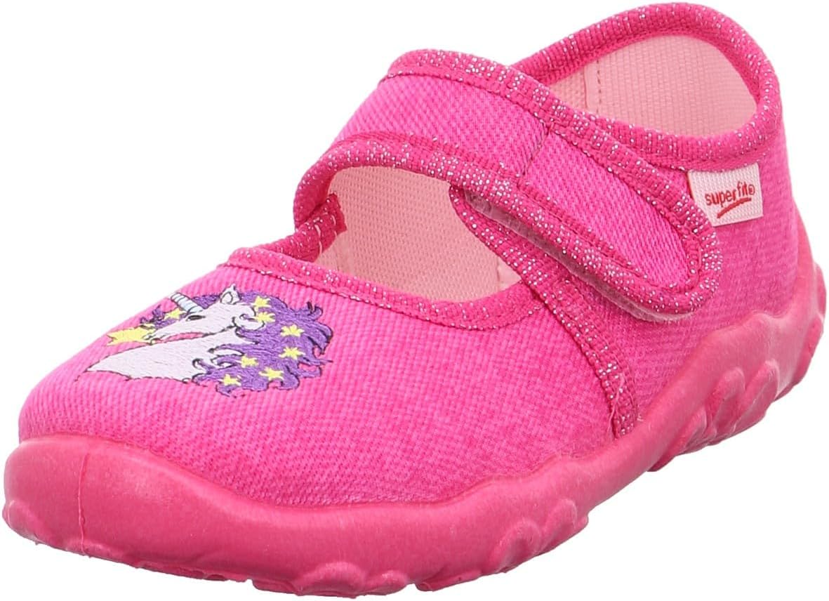 Detalle de Superfit Mädchen Bonny Hausschuhe Pink/Lila 32 EU – Bequeme Klett-Hausschuhe für zu Hause
