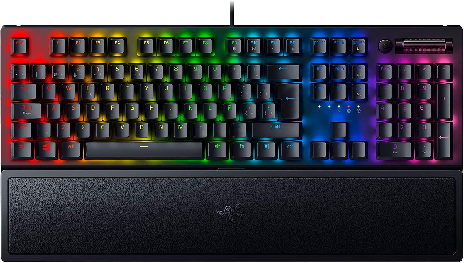 Detalle de Razer BlackWidow V4 Mechanische Gaming-Tastatur – FR-Layout, grüne Schalter, RGB Chroma, 6 Makro-Tasten, ABS-Tasten, Schwarz