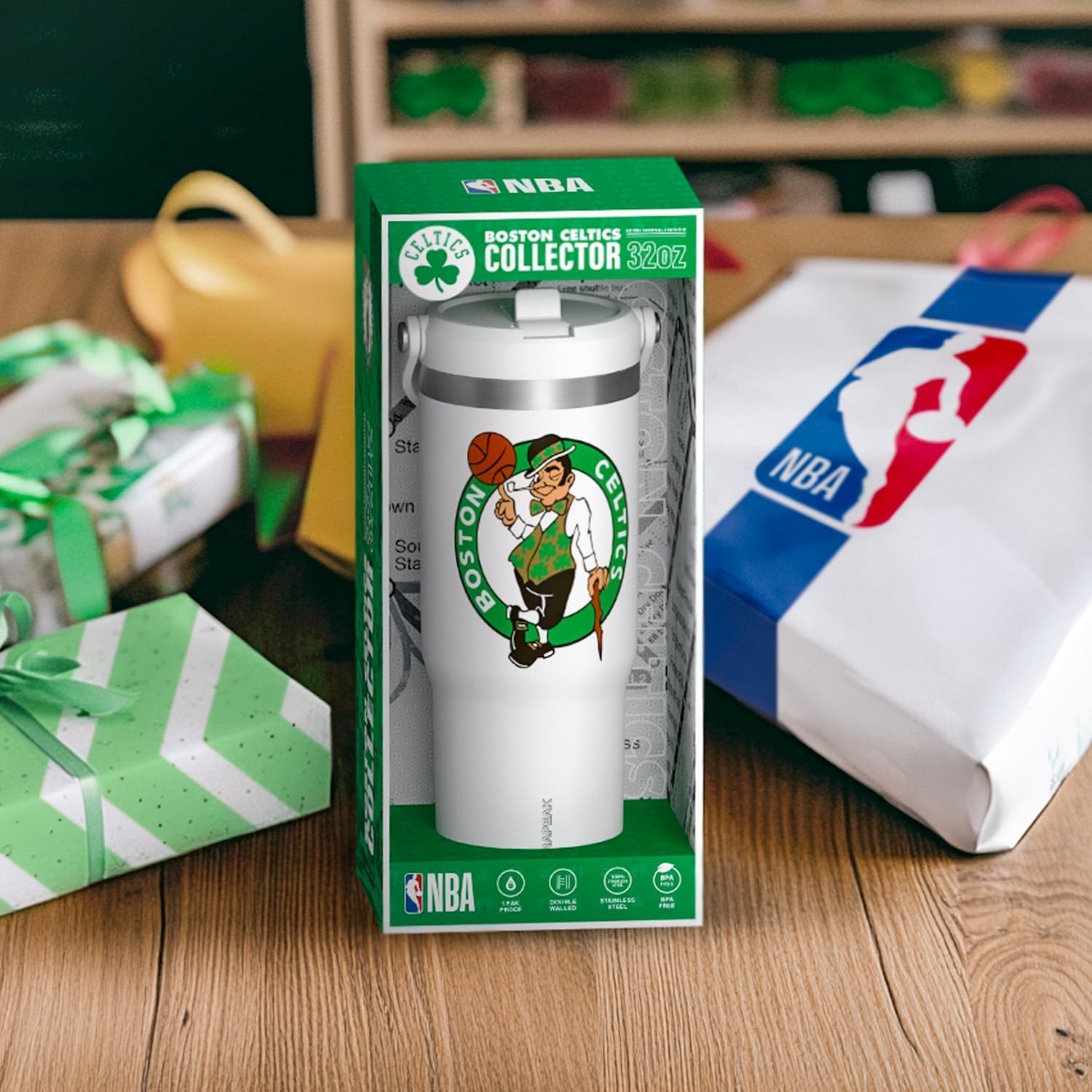 Thumbnail 6 de Hydrapeak x NBA 32 oz Stainless Steel Tumbler (Milwaukee Bucks) with Straw, Lid & Handle