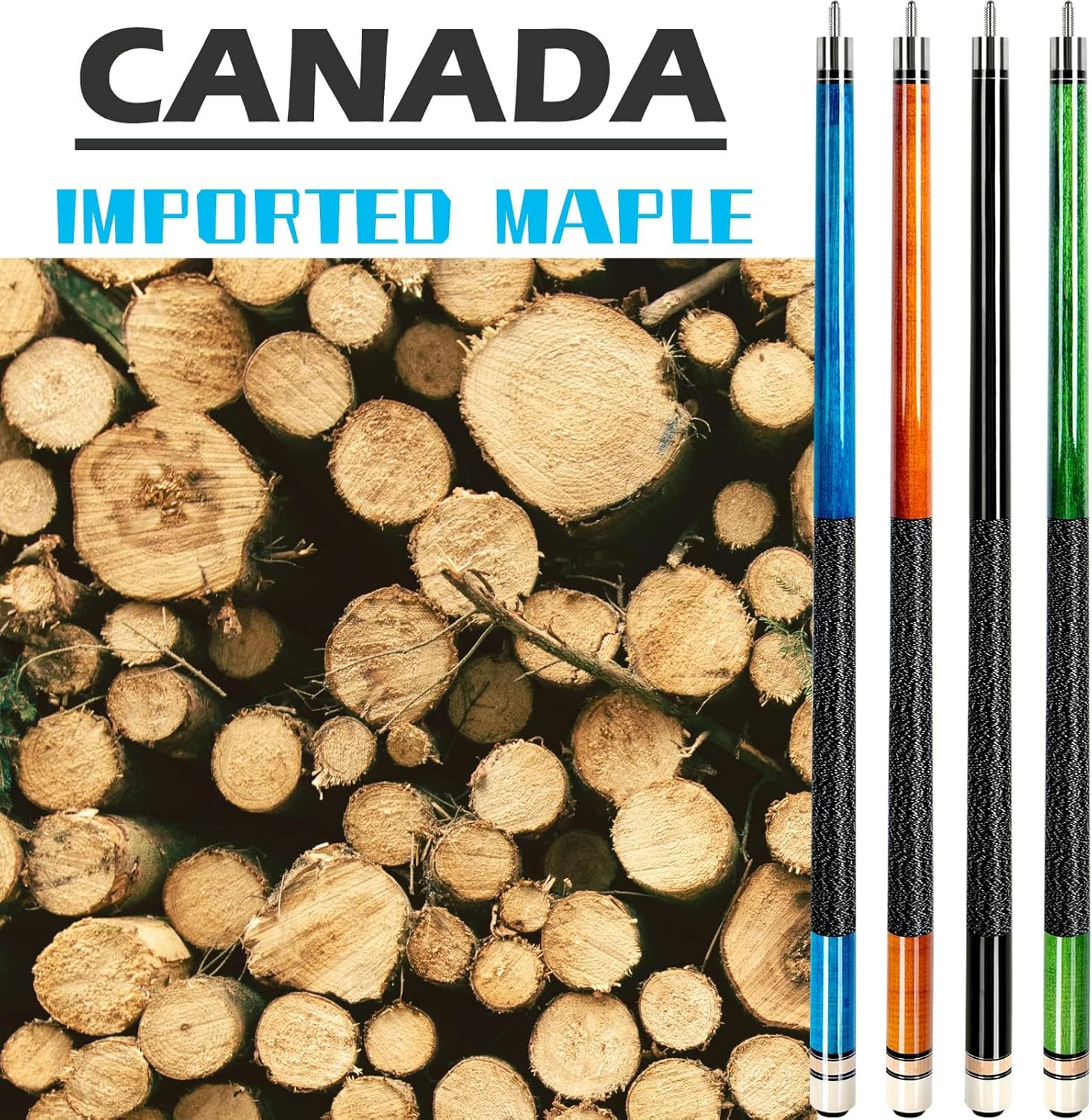 Thumbnail 6 de AKLOT Pool Cues 58" Canadian Maple Cue 20 oz 🎱