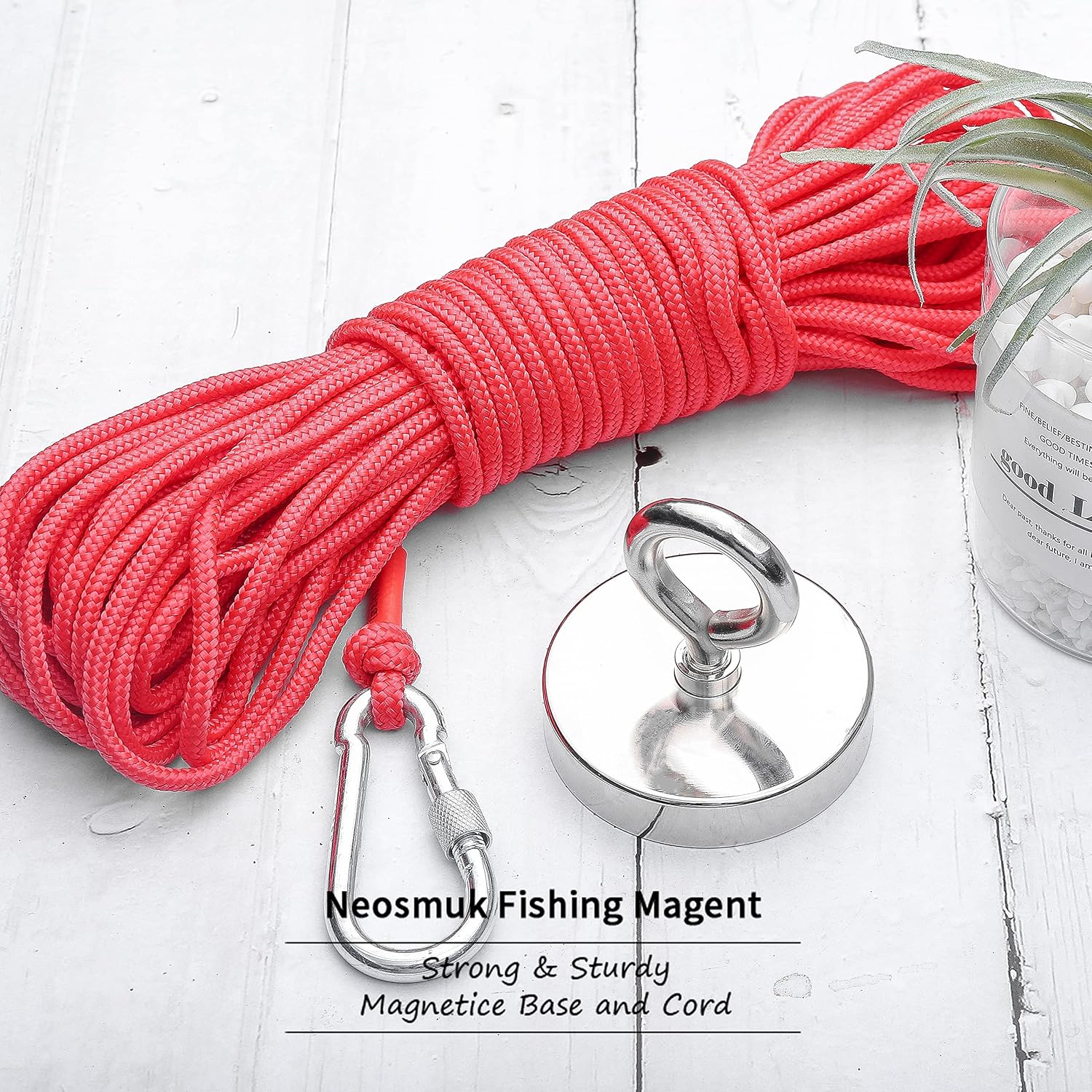 Thumbnail 6 de Neosmuk Magnet Fishing Kit: 800lb, 3in CNC Steel Base, 20m Rope for Lake, Beach, Lawn and New House