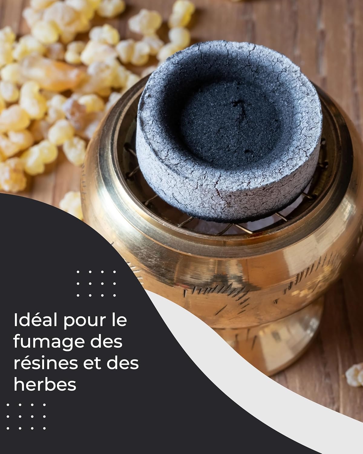 Detalle 2 de Incensera Lot de 10 comprimés Charbon pour encens