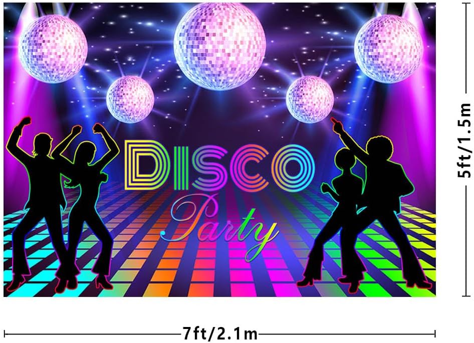 Thumbnail 2 de MEHOFOND 7x5ft The 80s Disco Party Backdrop for Photo Studio, Parties & Events