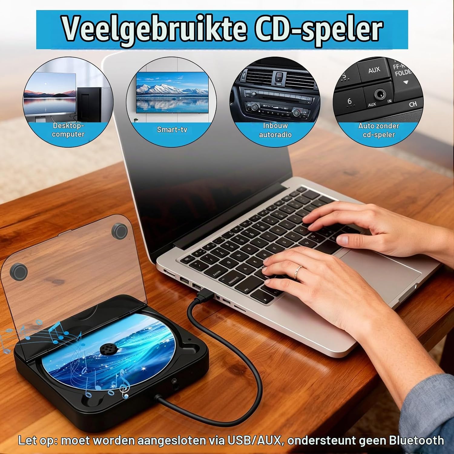 Thumbnail 6 de Canareen 606 externe cd-speler voor auto met USB en AUX