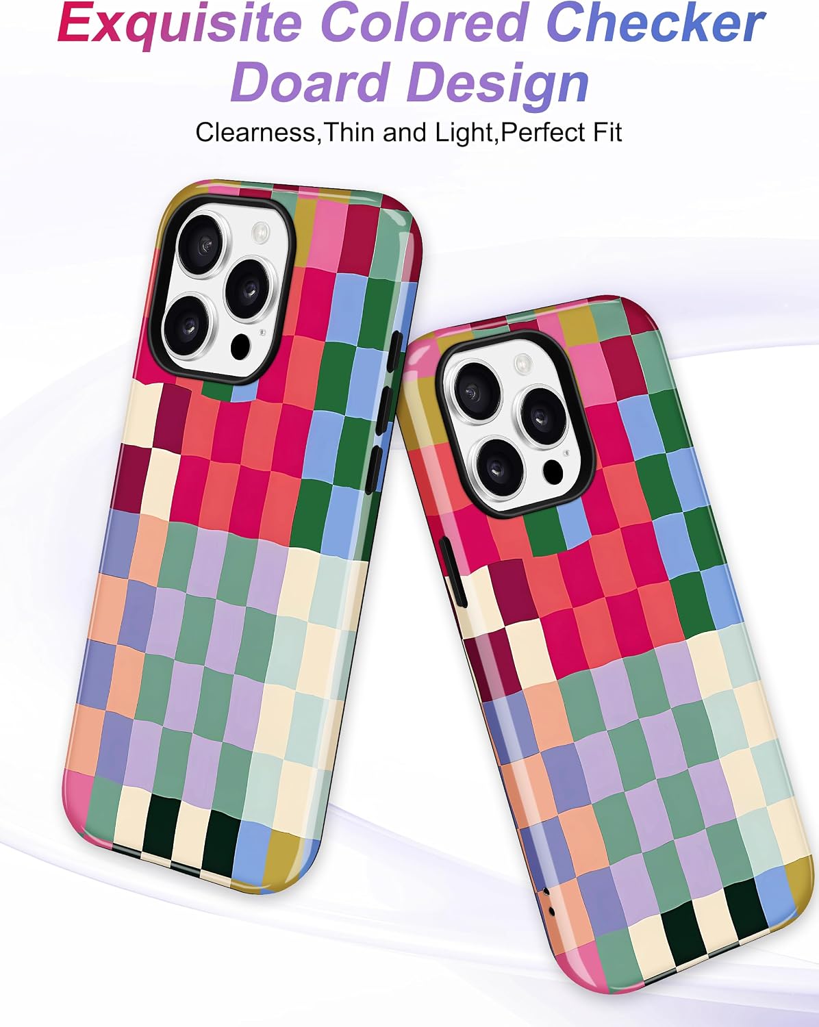 Detalle de Jusy Magnetic Checkered iPhone 15 Pro Case with MagSafe Compatibility