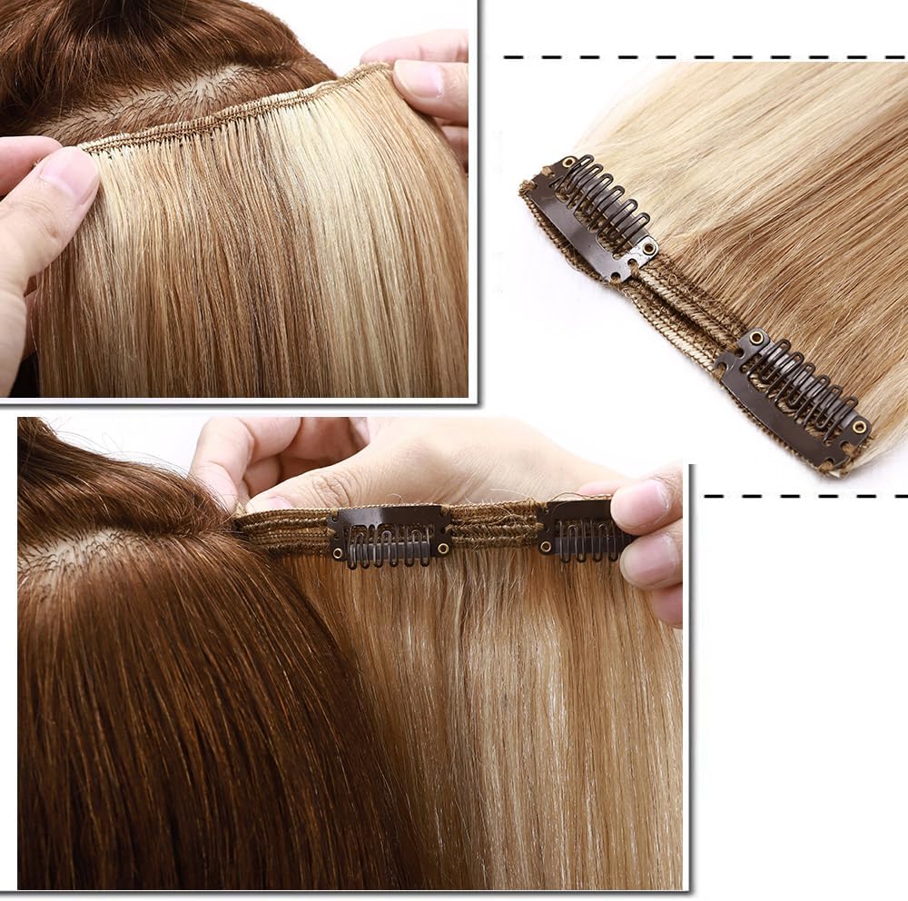 Thumbnail 6 de SEGO Extension Clip Capelli Veri Volumizzante Set da 8 Fasce – Remy Double Weft, 50 cm, 140 g