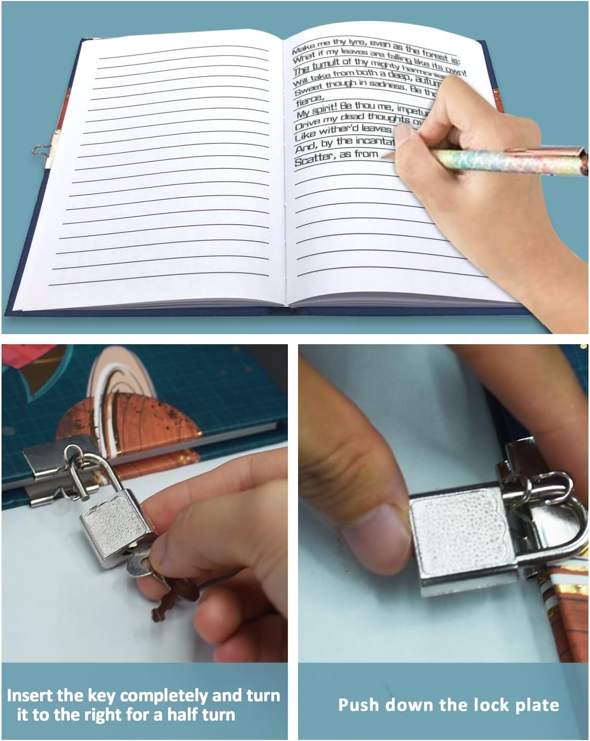 Thumbnail 3 de Diario segreto paillettes shakable 80 fogli 17,8×13,5 cm 📓