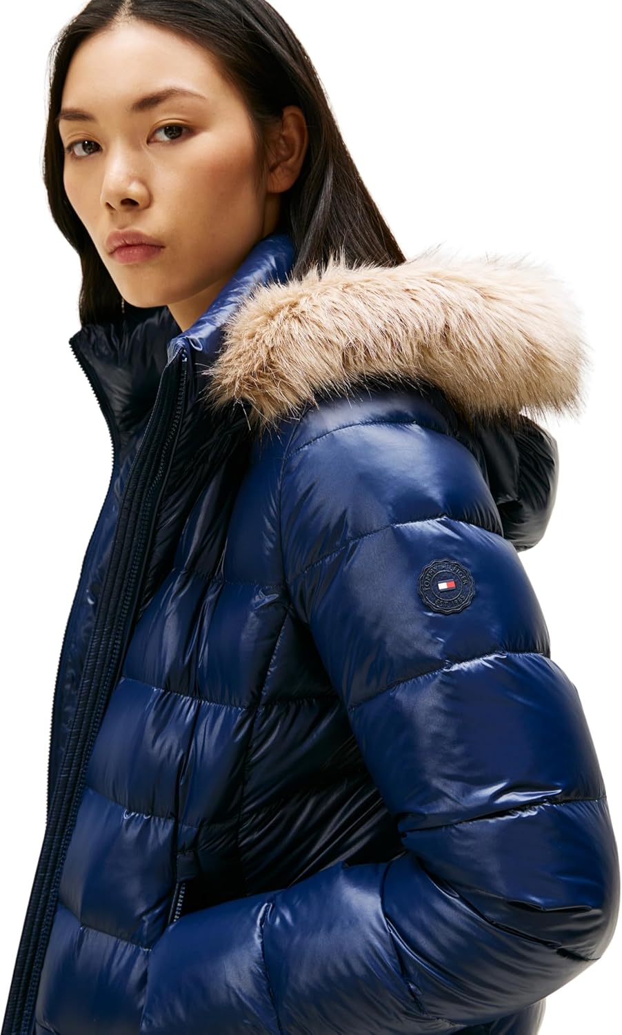Thumbnail 2 de Tommy Hilfiger Gloss HW Down Slim Jacket W Fur – Piumino da donna in nylon riciclato