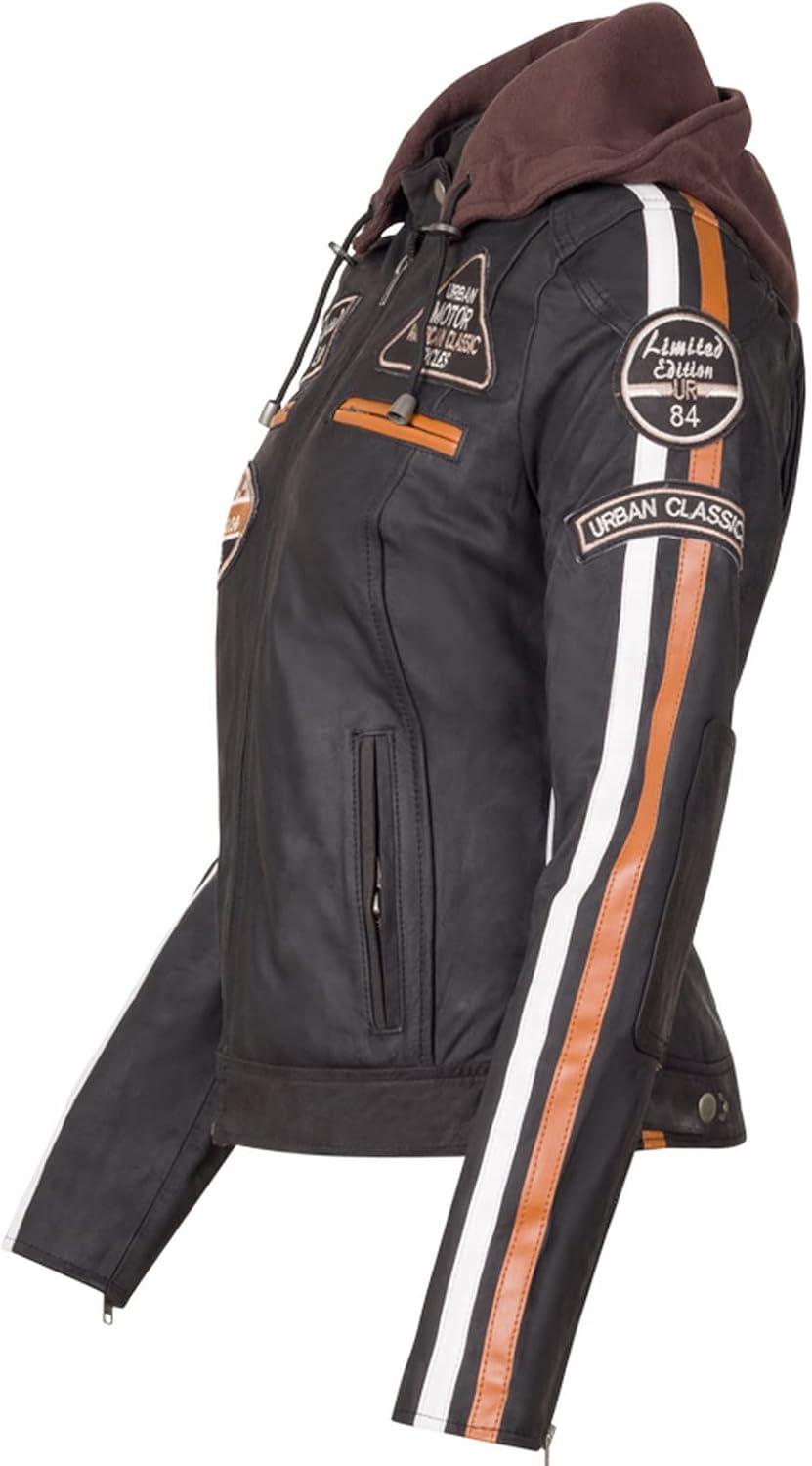 Thumbnail 2 de Urban Leather Ur-170 damska kurtka motocyklowa ze skóry jagnięcej, brązowa, L