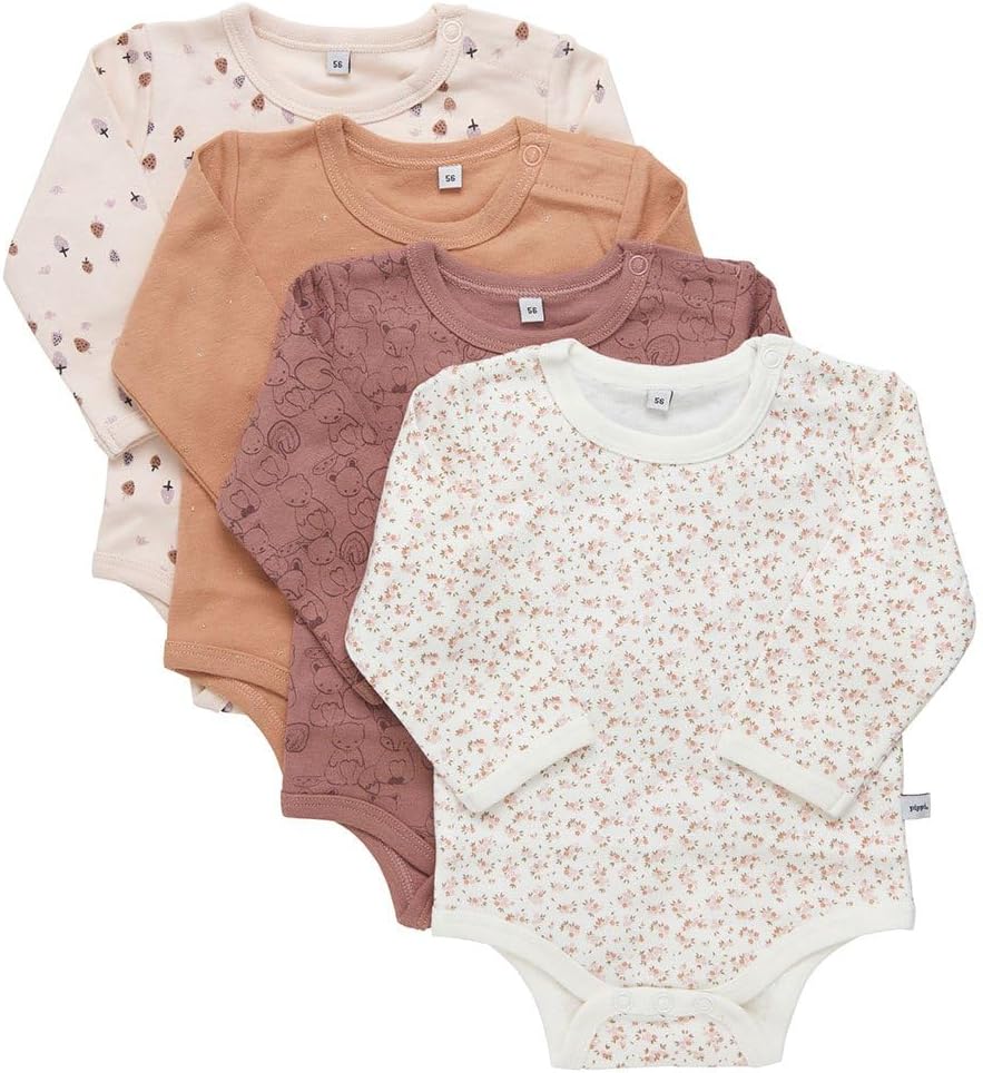 Detalle 2 de PIPPI Unisex Babybody langarm mit Print im 4er-Pack (Formender Body)