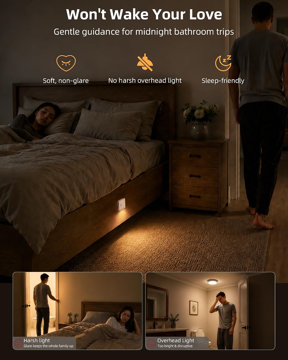 Thumbnail 6 de EZVALO 8-Pack Motion Sensor Night Lights, Rechargeable 1500mAh, Warm White