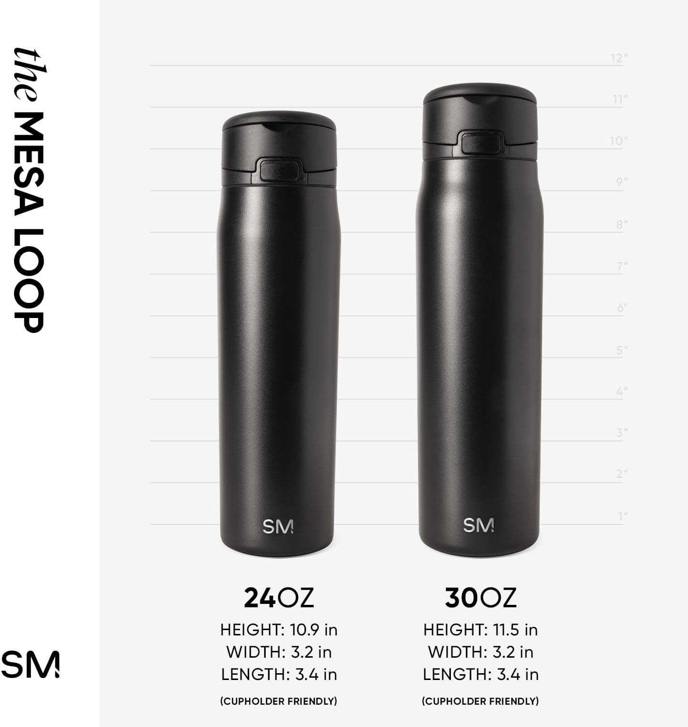 Thumbnail 5 de Simple Modern Mesa Loop 30oz Water Bottle with Covered Straw & Handle (Midnight Black)