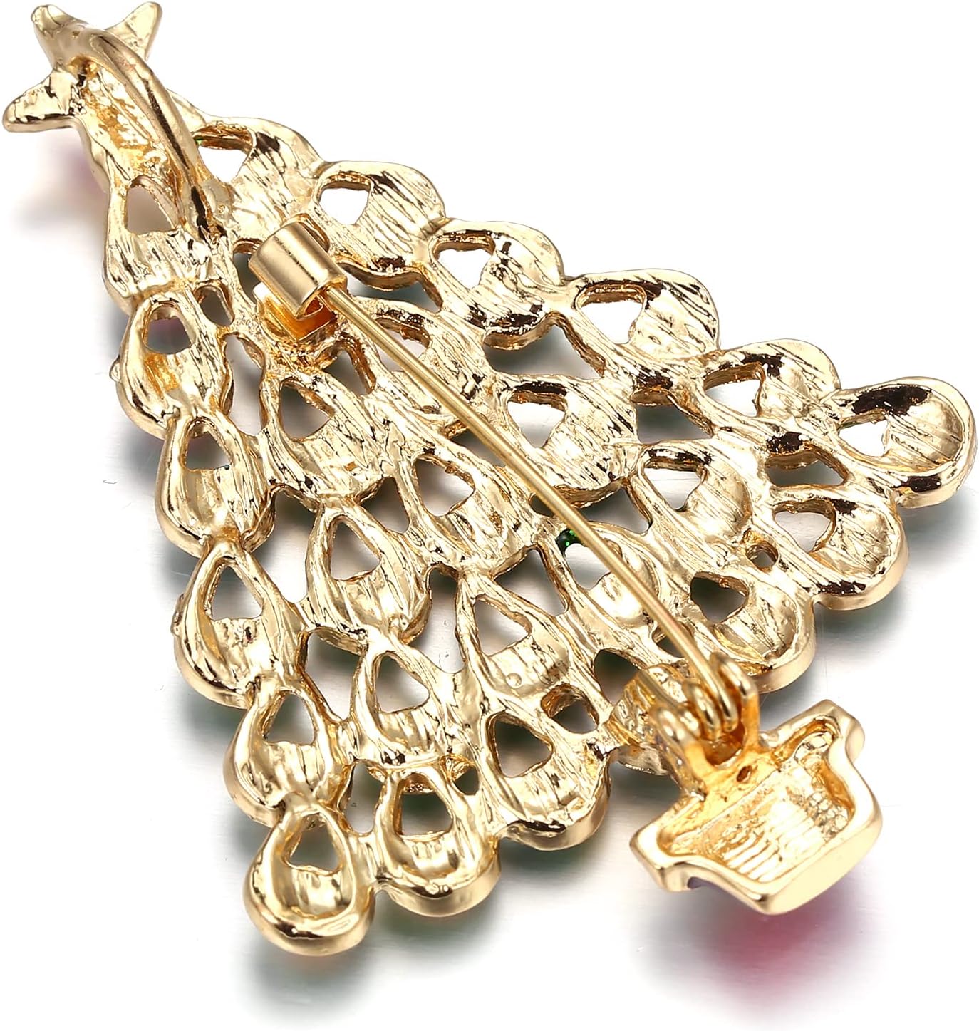 Detalle 2 de Clearine Albero di Natale Spilla Xmas Star Hollow – Goccia con Strass in Cristallo