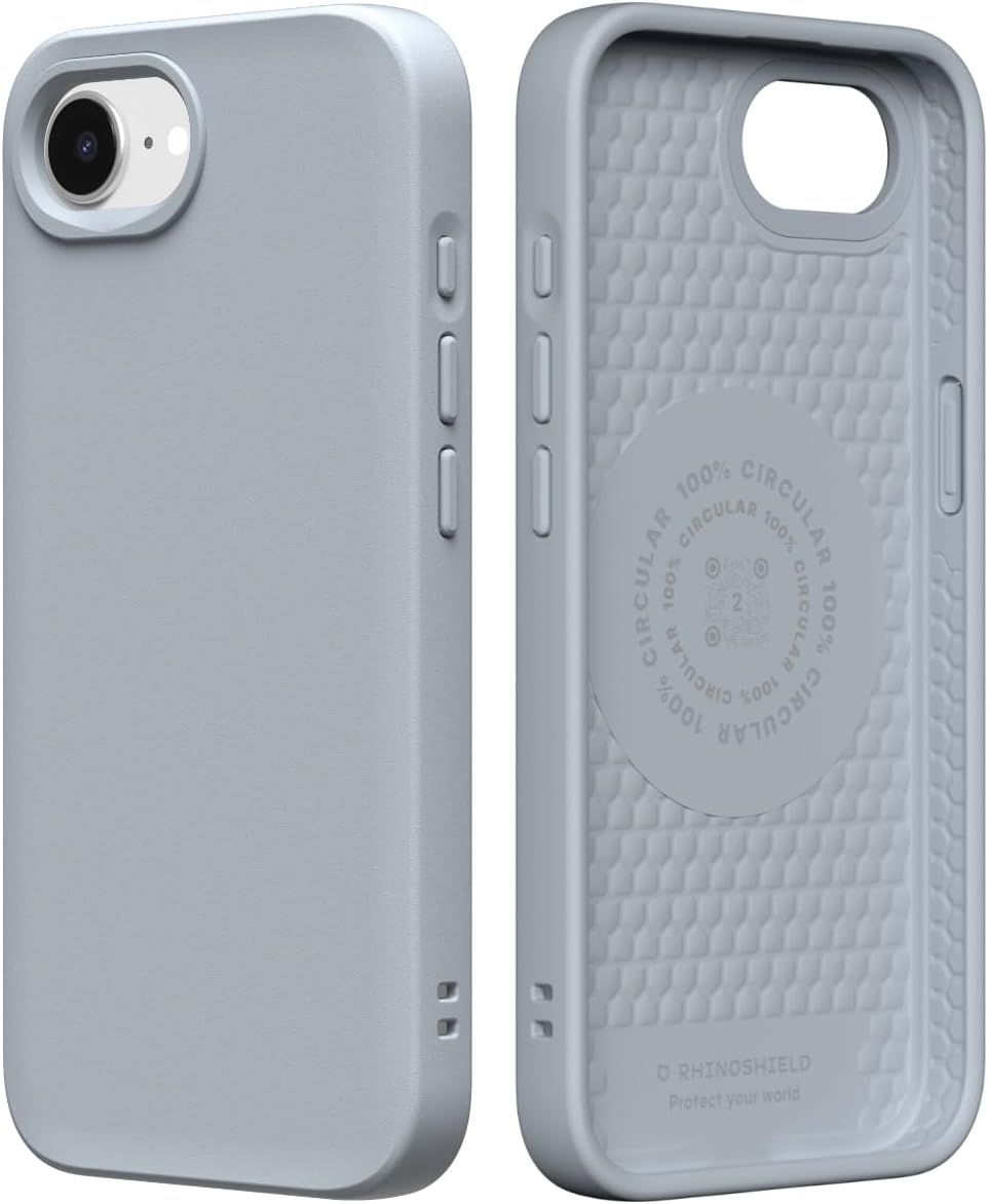 Detalle de RhinoShield SolidSuit — Coque Fine de Protection pour iPhone 17e / 16e en Gris Argent