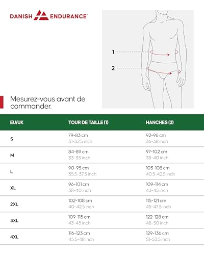 Detalle de DANISH ENDURANCE Boxer Bambou Homme, Caleçon Ultra Doux et Respirant - Lot de 6 Noir XXL