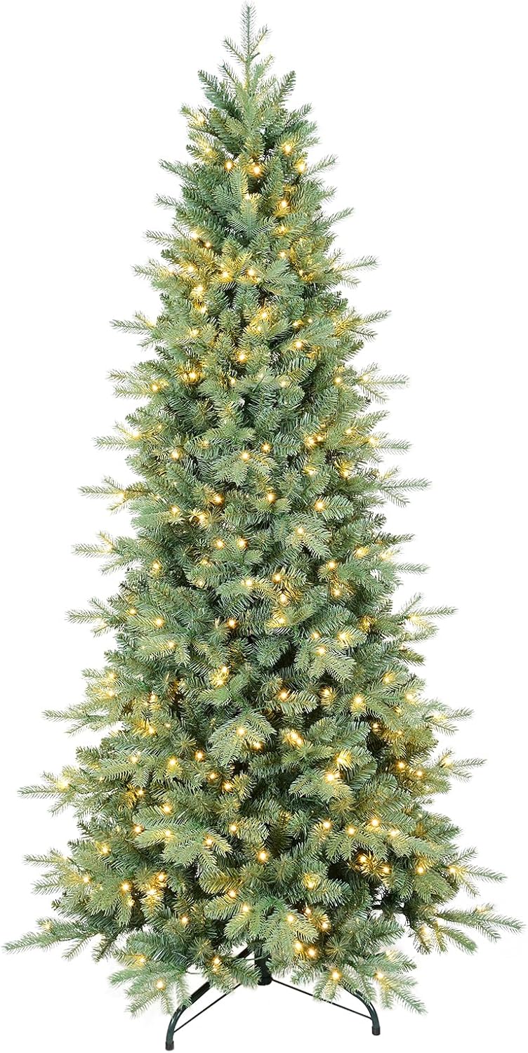 Detalle de ClouFairy CF-HTC90T-2470T-650L 9-Foot Slim Christmas Tree, 2,470 Tips