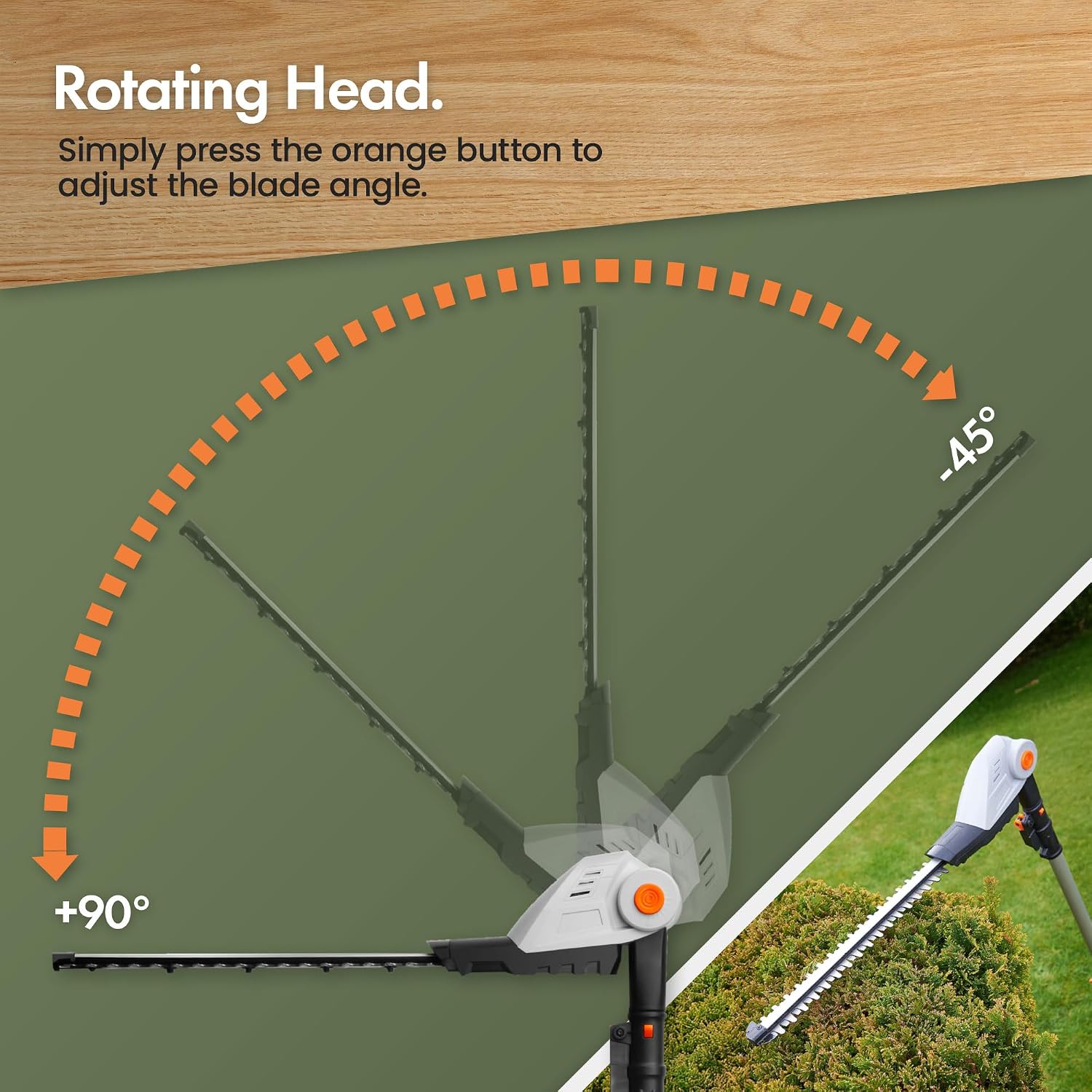 Thumbnail 3 de VonHaus Pole Hedge Trimmer Cordless 20V – X2 Batteries & Charger, G-Series