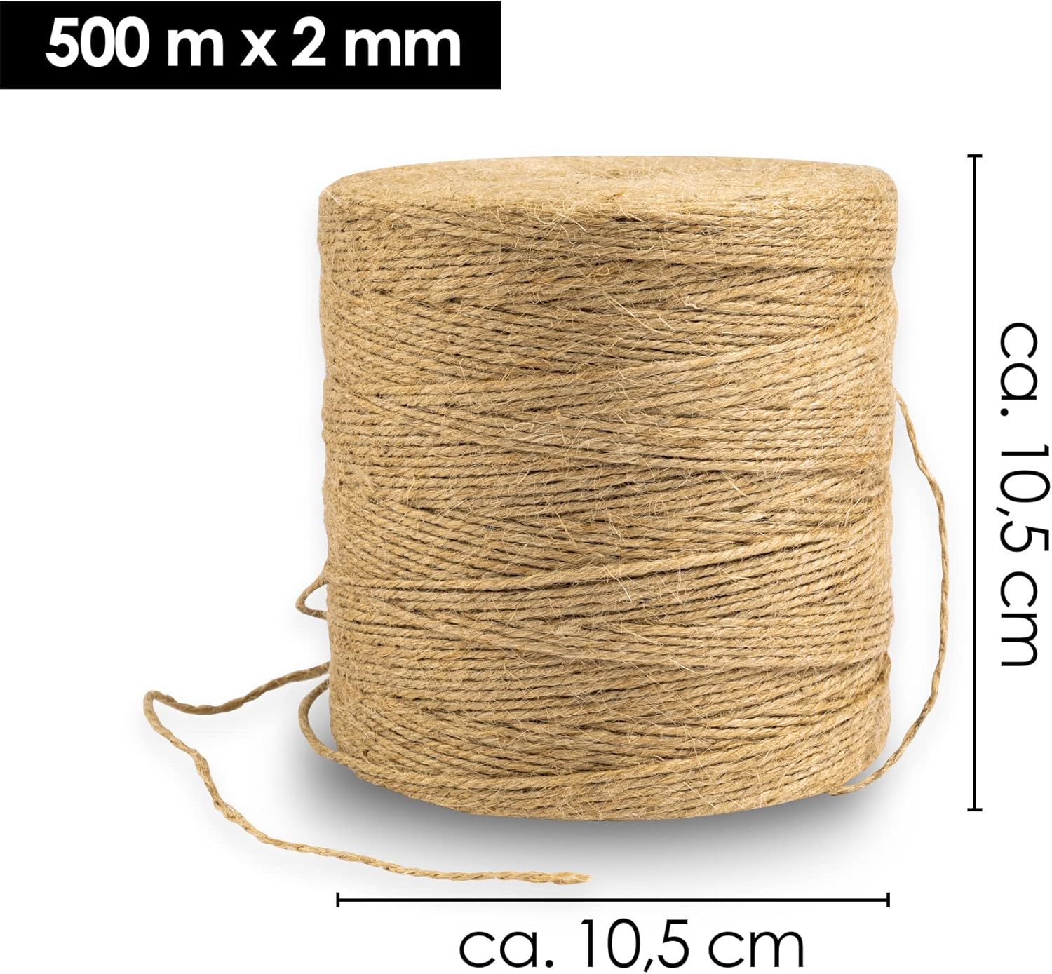 Thumbnail 1 de OfficeTree 500m Spago Juta 2mm – Filo Juta, Corda Naturale per DIY e Decorazioni
