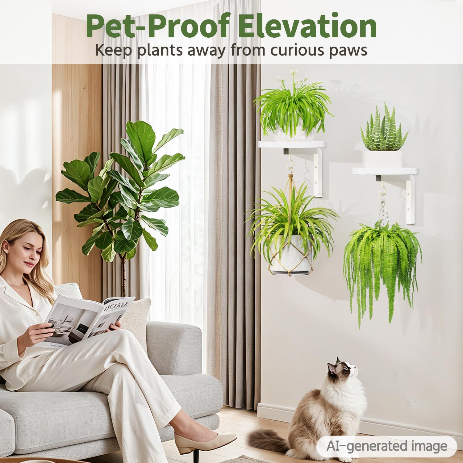 Thumbnail 6 de LASZOLA Wall-Mounted Plant Hangers, 2-Piece Set