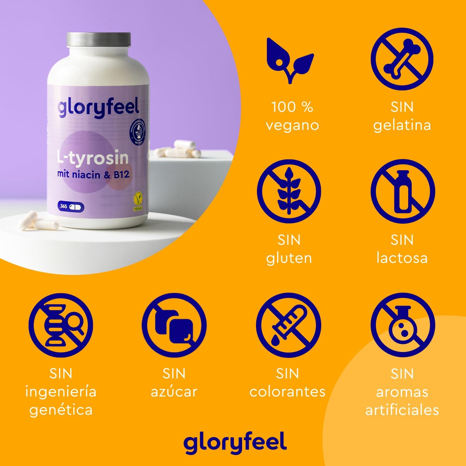 Thumbnail 2 de L-Tirosina 365 Cápsulas - Energía y bienestar mental 💪