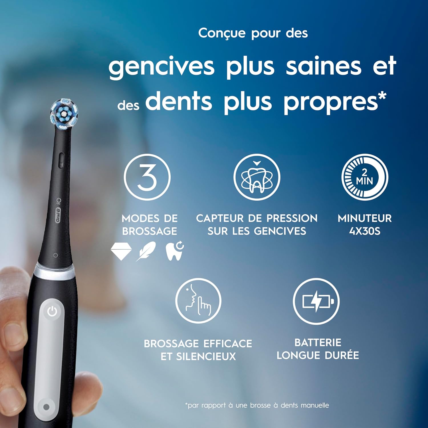 Thumbnail 1 de Oral-B iO 3 Duo – Brosses à dents électriques (Noire et Rose) avec 3 modes et 4 têtes de remplacement
