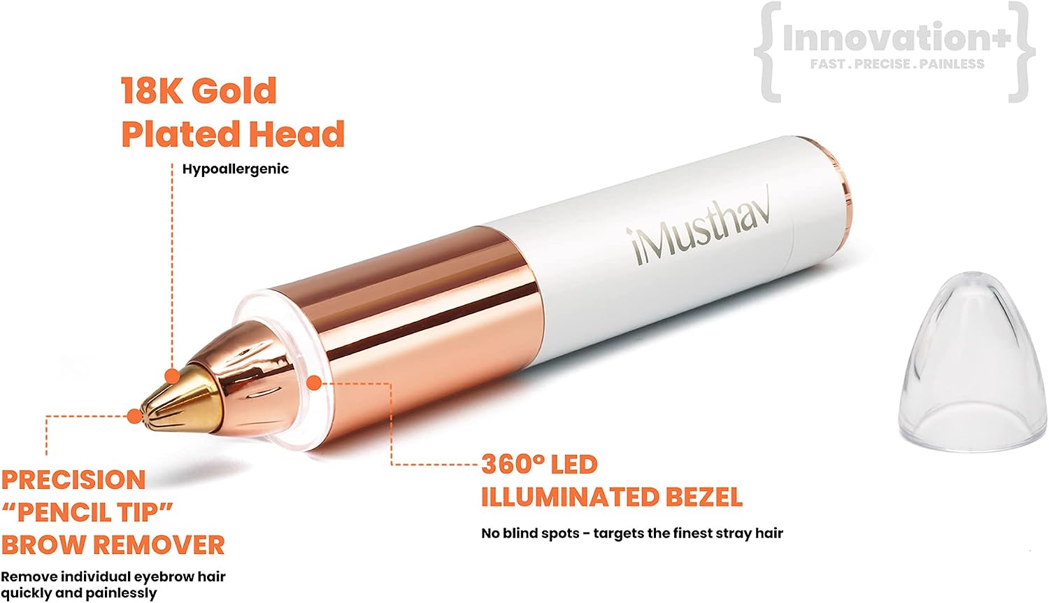 Thumbnail 6 de iMusthav Mini Portable Eyebrow Removal Trimmer for Women with 18K Gold-Plated Tip