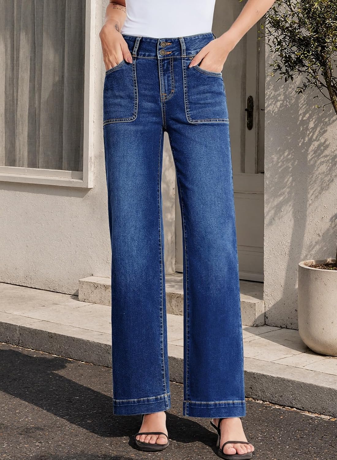 Detalle 2 de Sidefeel Wide Leg High Waisted Jeans