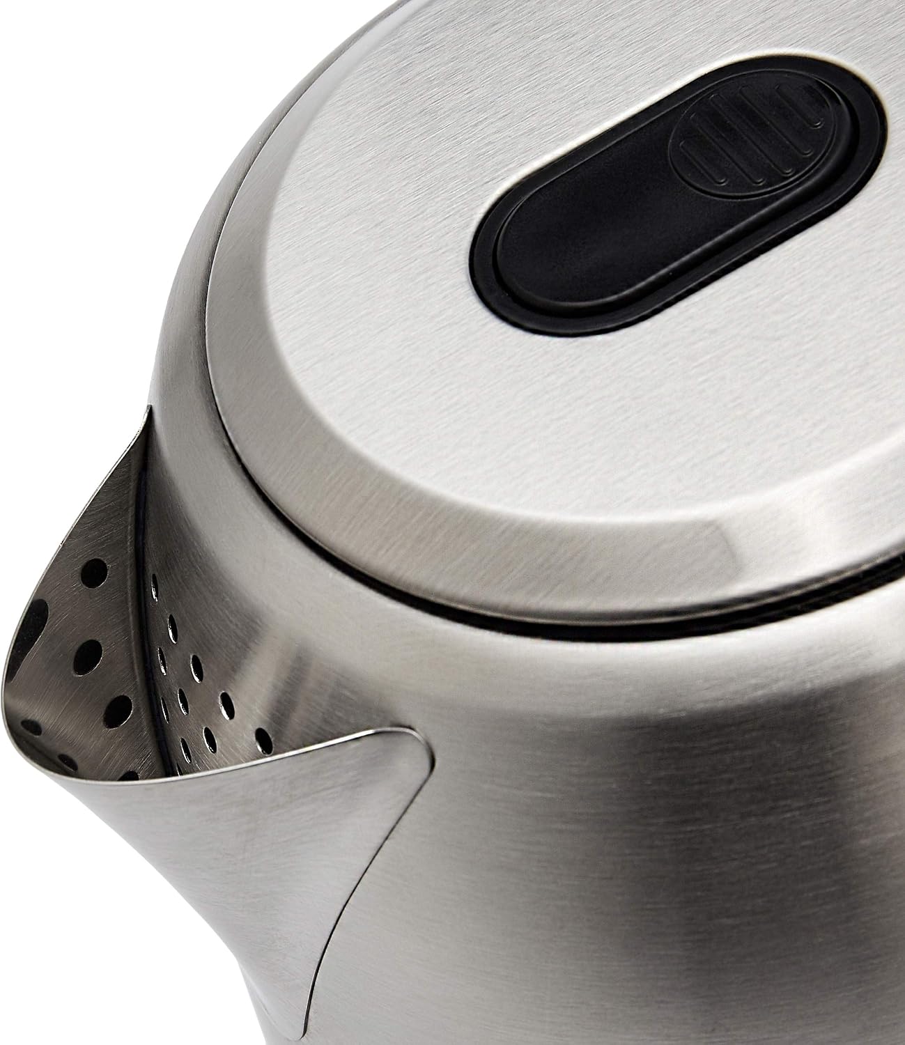 Detalle de Amazon Basics Edelstahlwasserkocher mit Digitalanzeige, Strix-Controller und Warmhaltefunktion – 1,7 l
